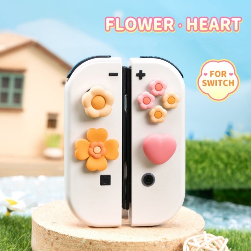 GeekShare Flower-Heart Button Caps | Pink