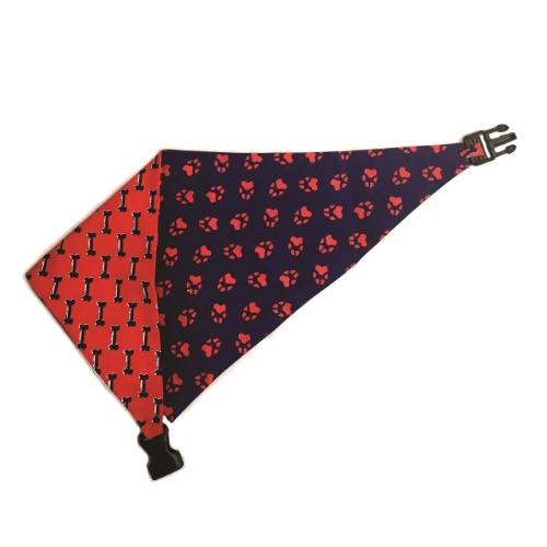 Blue & Red Reversible Dog Bandana by Uptown Pups - S