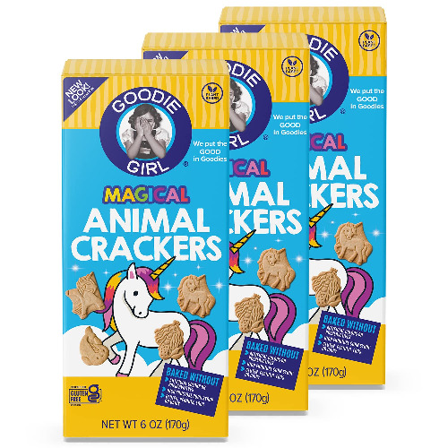 Goodie Girl Cookies, Magical Animal Crackers | Gluten Free | Plant Based | Dairy Free | Egg Free | Peanut Free | Kosher (6oz Boxes, Pack of 3) - 6 Ounce (Pack of 3)