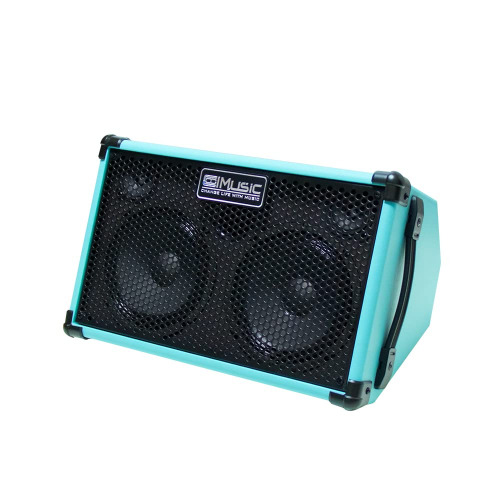 Coolmusic BP40D Powered Acoustic Guitar Amplifier- Portable Bluetooth Speaker 80W W/Battery with Reverb Chorus Delay Effect, 6 Inputs,3 Band EQ, Blue