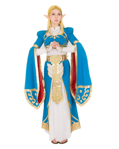 miccostumes Women's Princess Cosplay Costume Blue Outfit with Accessories - Medium