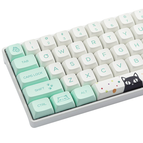 Hyekit PBT Keycaps 130 Keys Cat Bitch Keycaps Dye-Sublimation Cute Keycaps XDA Profile Custom Keycaps for Cherry Gateron MX Switches Mechanical Keyboards