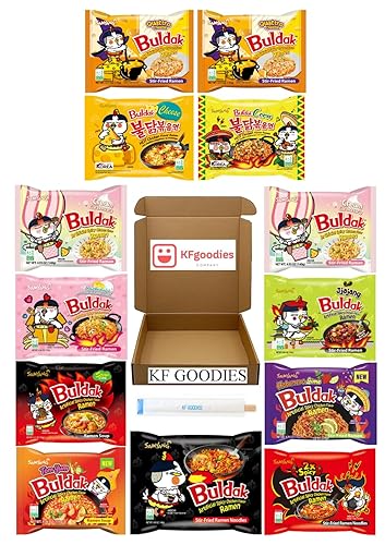 Samyang Buldak Hot Spicy Chicken Ramen Noodle Korean Stir-Fried Ramen (13, 2 Quattro Cheese, 2 Cream Carbonara, 2X Spicy, Carbonara, Cheese, Corn, Habanero Lime, Jjajang, Original Spicy, Stew, Tom Yum) - 2 Quattro Cheese, 2 Cream Carbonara, 2X Spicy, Carbonara, Cheese, Corn, Habanero Lime, Jjajang, Original Spicy, Stew, Tom Yum) - 13