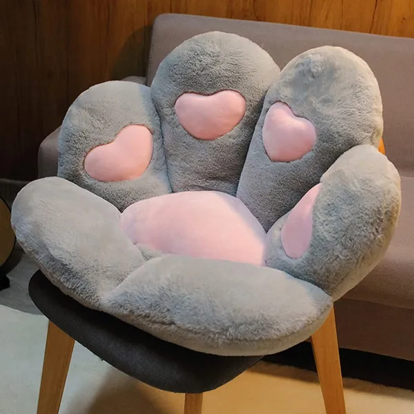Deaboat Cat Paw Seat Cushion Chair Pads Bear Paw Shape Lazy Sofa Soft Chair Floor Cushions Cute Pillow Big Seat Pad Home Decor for Office Worker Kids Girlfriend Gift Cat Nest (Gray, 27.6x23.6inch) - Gray 27.6*23.6inch