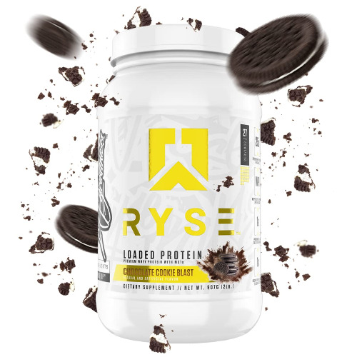 Ryse Core Series Loaded Protein | Build, Recover, Strength | 25g Whey Protein | Added Prebiotic Fiber and MCTs | Low Carbs & Low Sugar | 27 Servings (Chocolate Cookie Blast) - Chocolate Cookie Blast