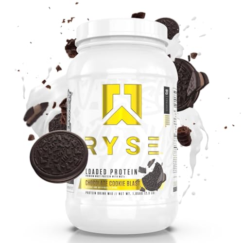 Ryse Loaded Protein Powder | 25g Whey Protein Isolate & Concentrate | with Prebiotic Fiber & MCTs | Low Carbs & Low Sugar | 27 Servings (Chocolate Cookie Blast) - Chocolate Cookie Blast - 27 Servings (Pack of 1)
