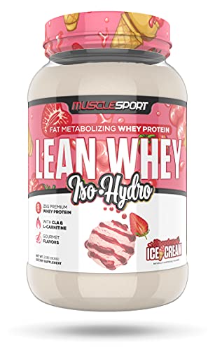Musclesport Lean Whey Revolution™ Protein Powder - Whey Protein Isolate - Low Calorie, Low Carb, Low Fat, Incredible Flavors - 25g Protein per Scoop (2LB, Strawberry) - Strawberry - 2 Pound (Pack of 1)