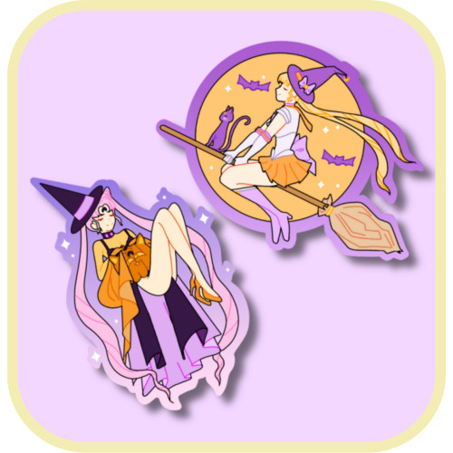 sailor moon halloween stickers - Black Lady