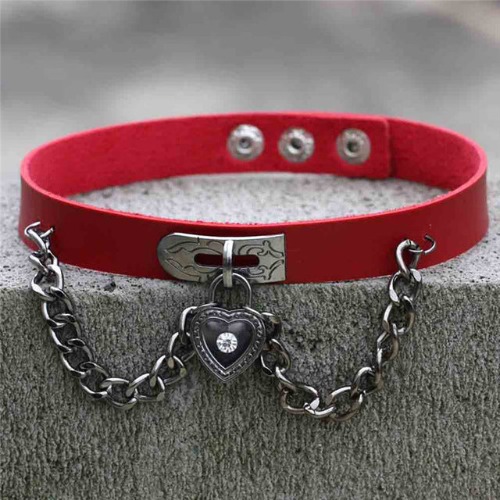 Victorian Locket Choker - Red