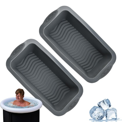 Extra Large Ice Bricks Mold, Reusable Big Trays - 4.7lb Silicone Mold for Crafting Giant Ice Cubes, 9.76x4.8x2.75in Ice Tray, Ideal for Ice Bath Chillers - Gray