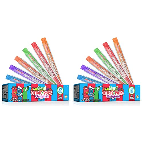 Otter Pops, Giant Original 5.5oz, 27 Ice Pops, Six Zippy Flavors (Pack of 2) - 27 Count (Pack of 2)