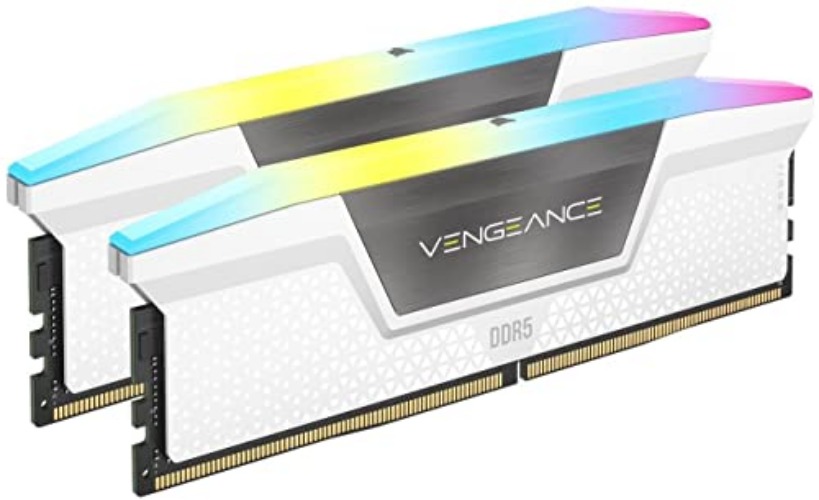 CORSAIR VENGEANCE RGB DDR5 RAM 32GB (2x16GB) 5600MHz CL36 Intel XMP iCUE Compatible Computer Memory - White (CMH32GX5M2B5600C36WK) - 32GB (2x16GB) - White