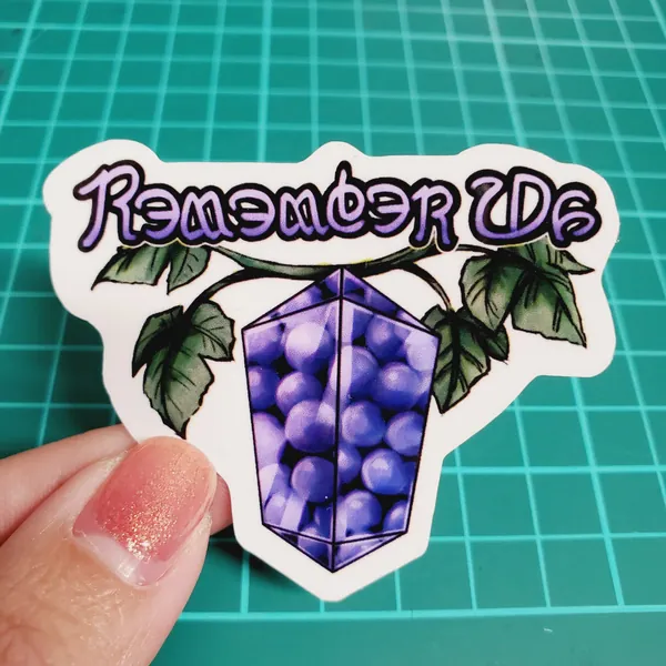 Final Fantasy 14 FFXIV Endwalker Low Poly Grapes Squapes 2.5" Sticker Meme