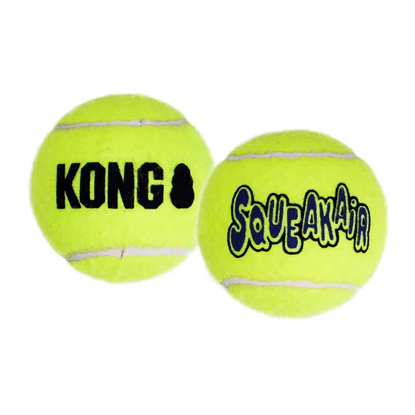 KONG - Squeakair® Balls - Dog Toy Premium Squeak Tennis Balls, Gentle on Teeth - For Medium Dogs (3 Pack)