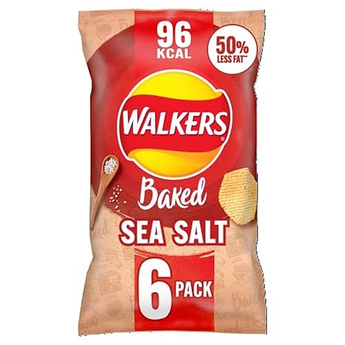 Walkers Oven Baked Sea Salt Crisps 6 x 22g - Salted - 22 g (Pack of 6)