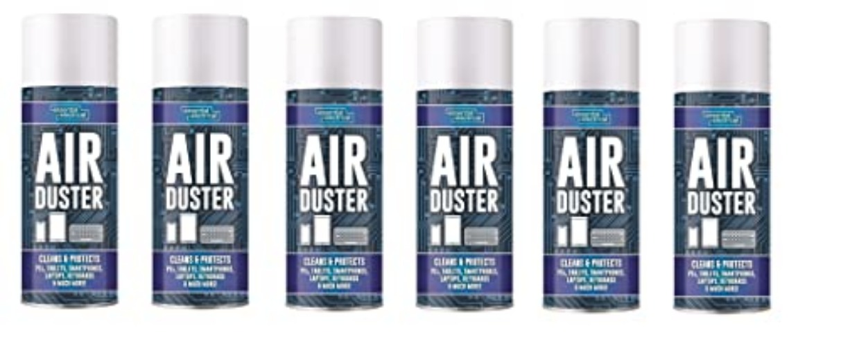 NEW 6 X 200ML COMPRESSED AIR CAN DUSTER SPRAY CAN CLEANER CLEAN & PROTECTS LAPTOP KEYBOARD ELECTRONICS 200 ML PACK SET OF 6