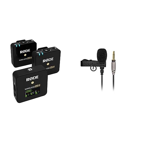 RØDE Wireless Go II Dual Channel Wireless System with Built-in Microphones & SmartLavPlus Microphone lavalier pour Smartphone