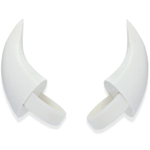 BeamTeam3D Demon Horns for Headphones - Small Devil Headphone Attachment in Various Colors with Self Fastener - Cosplay Devil Ears for Gamers and Streamers (Set of 2) (White) - White