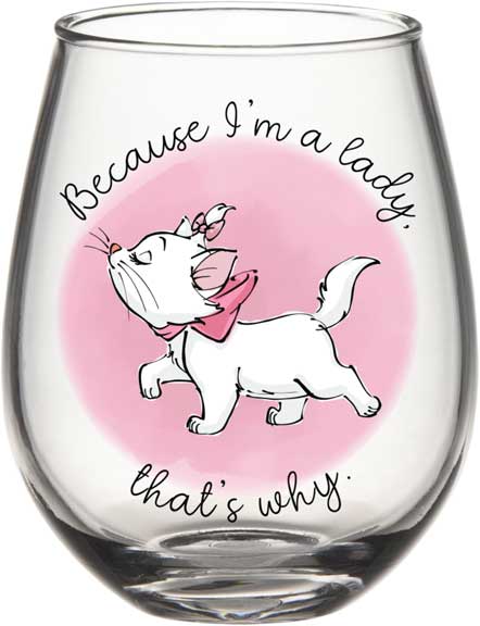 Aristocats "Because I'm a Lady" 20oz Stemless Glass