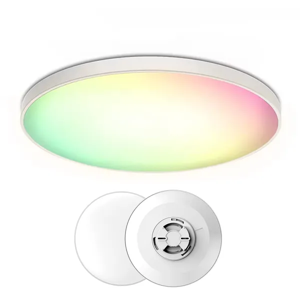 RGB Ceiling Light Fixture 12Inch-30 Watt Led Ceiling Lamp Dimmable 3000-6500K with Alexa Google Home for Bedroom Ceiling Lights