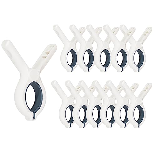 12 Pack Beach Towel Clips,Heavy-Duty Plastic Clothes Pins,Quilt Drying Clips,Windproof Clothes Clips,Keep Your Towel,Clothes,Blankets to Dry on Clothesline and Hanging Rack