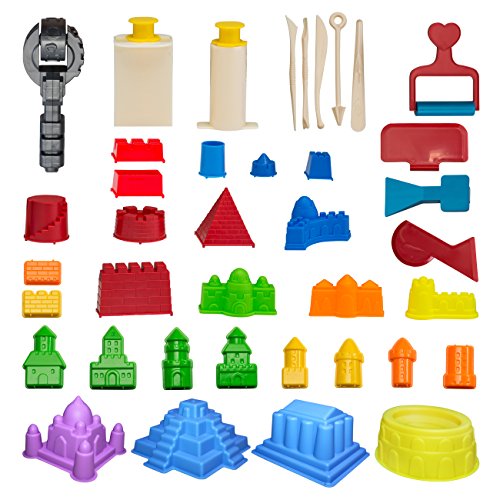 CoolSand Advanced Building Sand Molds and Tools Kit - Works with All Other Play Sand Brands - 37 Pieces Includes: Castle, Bricks and Walls Molds, and Tools - Sand Not Included