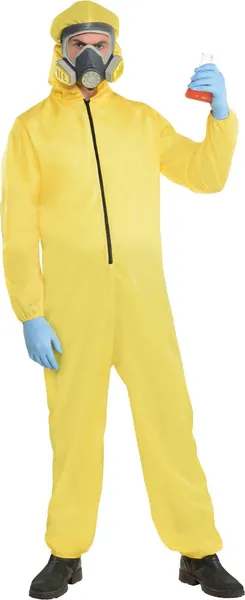 Party City Hazmat Suit Halloween Costume for Men, Standard Size, Includes Jumper and Mask - 