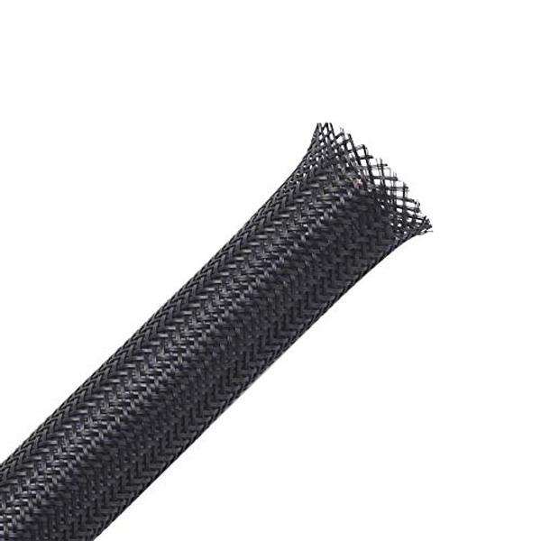 25ft - 1/2 inch PET Expandable Braided Sleeving – Black – Alex Tech Braided Cable Sleeve