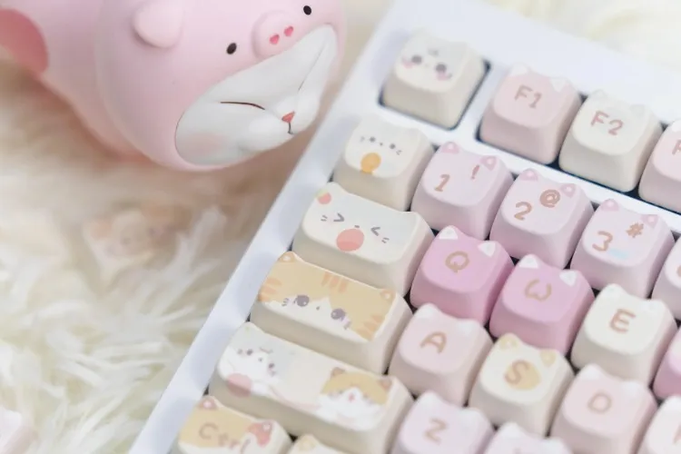 KiiBOOM x Maorbeng Meow Squad Keys PBT MAO Profile Key Set for Gaming Mechanical Keyboard 141 Keys