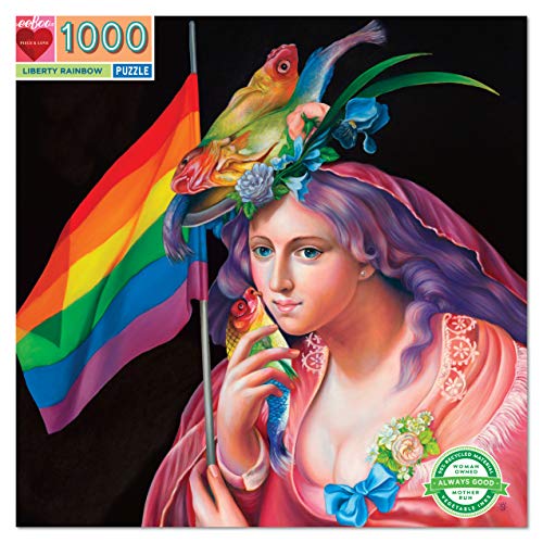 eeBoo: Piece and Love Liberty Rainbow 1000-piece Square Adult Jigsaw Puzzle, Jigsaw Puzzle for Adults and Families, Includes Glossy, Sturdy Pieces and Minimal Puzzle Dust