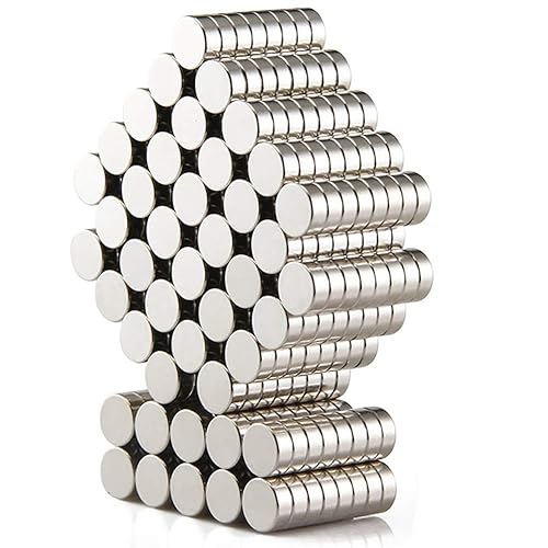 DIYMAG 300 PCS Small Refrigerator Premium Brushed Nickel Fridge, Office Magnets, 6x2 mm - Silver-6x2mm-300Pcs