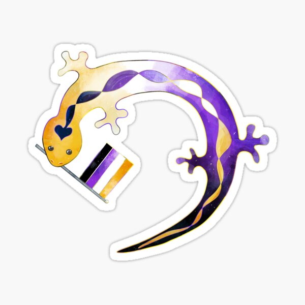 Nonbinary lizard Sticker by theciviljay