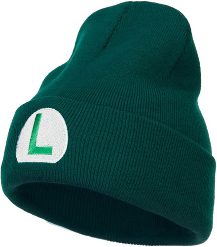 e4Hats.com Mario Luigi Wario Waluigi Embroidered Long Beanie - One Size Dk Green