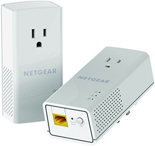 NETGEAR Powerline adapter Kit, 1200 Mbps Wall-plug, 1.2 Gigabit Ethernet Ports with Passthrough + Extra Outlet (PLP1200-100PAS) - 1.2 Gbps Kit with Extra Outlet