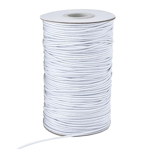 Zealor 100 Yards 2 mm Elastic Cord Stretch String Elastic Beading Cord Craft Thread for Jewelry Making (White) - White