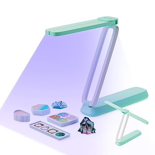Resiners UV Light for Resin Curing, UV Resin Light, Wireless & Rechargeable UV Lamp, 3-in-1 Uses, Foldable Blacklight Ultraviolet LED, Craft Supplies Tools for Resin Molds, Jewelry Making, DIY Decor - Mint Green