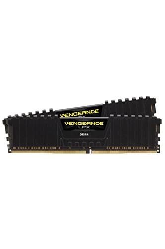 Corsair CMK32GX4M2D3000C16 Vengeance LPX 32 GB (2 x 16 GB) DDR4 3000 MHz C16 XMP 2.0 High Performance Desktop Memory Kit - Black - Black - 2 x 16 GB - 3000 MHz - Memory