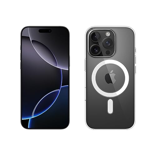 Apple iPhone 16 Pro Max (256 Go) - Titane Noir + Coque Transparente avec MagSafe - Titane noir - 256 Go - +Coque transparente
