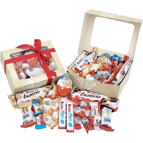 VILAER Box Schokoladen, Geschenkbox, originell, ideal zum Verschenken an Geburtstagen Jubiläen Weihnachten sortierte Schachtel mit Lieblingspralinen verschiedene KINDER Ferrero, alle Altersgruppen
