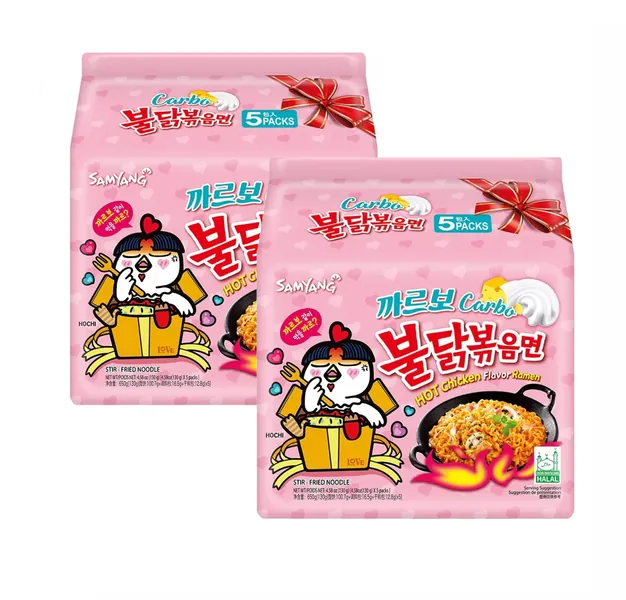 Samyang Carbo Hot Spicy Chicken Carbonara Noodles 130g (Pack of 10)