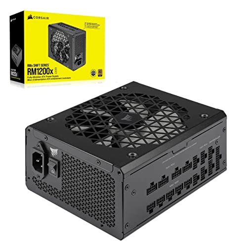 Corsair RM1200x Shift Fully Modular ATX Power Supply - Modular Side Interface - ATX 3.0 & PCIe 5.0 Compliant - Zero RPM Fan Mode - 105°C-Rated Capacitors - 80 Plus Gold Efficiency - Black - RMx Shift (ATX 3.0 & PCIe 5.0) - 1200W