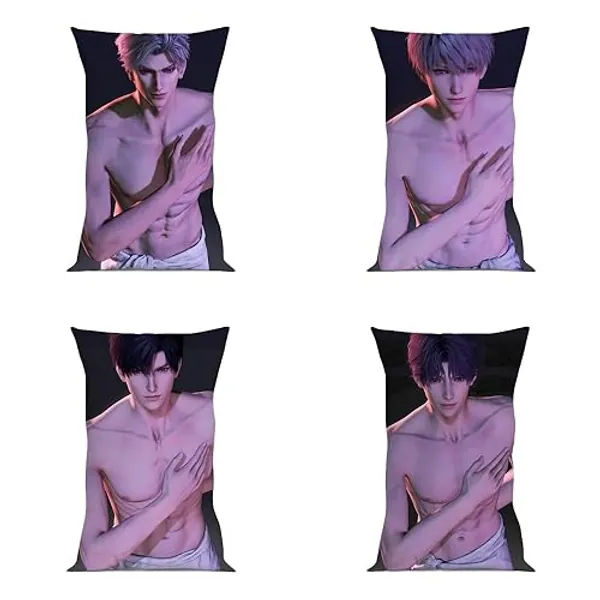 Love and Deepspace Pillow Cover Throw Pillow Cover Sexy Body Pillow Case Xavier Zayne Rafayel Sylus Plush Pillow Case (Sylus-C,20" L x 12" L) - Sylus-c - 23.6" x 15.8" (Pack of 4)