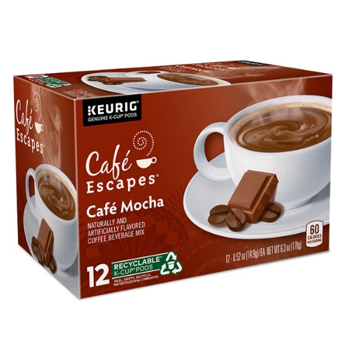 Gourmet Single Cup Coffee CAF Cafe Mocha - 12 Count K-Cups CAF Esca[ES,(Green Mountain Coffee Roasters) - Cafe Mocha 12 Count (Pack of 1)