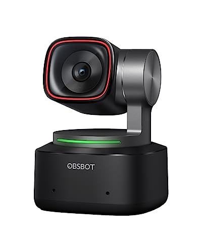 OBSBOT Tiny 2 - AI-Powered PTZ 4K Webcam with 1/1.5’’ CMOS, Motion Tracking & All-Pixel Auto Focus, Voice Control, Gesture Control, PixGain HDR, Beauty Mode for Streaming, Conference Camera for Zoom - Tiny 2