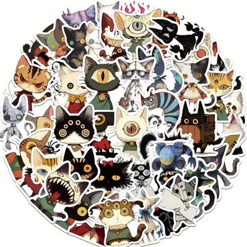 Creepy Cat Stickers | Default Title