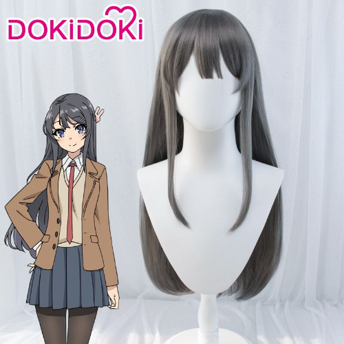 【Ready For Ship】DokiDoki Anime Seishun Buta Yarou wa Bunny Girl Senpai no Yume wo Minai Cosplay Wig Mai Sakurajima Long Gray Wig Women