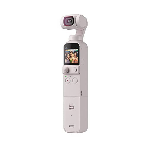 DJI Pocket 2 Pack exclusivo Sunset White Cámara de bolsillo con estabilizador motorizado en 3 ejes, vídeos 4K, fotos de 64 MP, ActiveTrack 3.0, vídeos de YouTube y TikTok, para Android y iPhone - Pocket 2 Exclusive Combo Sunset White