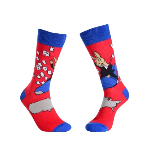 Political Humor Socks - Vote or Suffer the Consequences from the Sock Panda - Donkey / Large