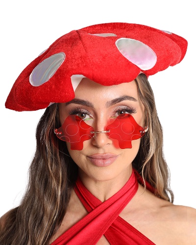 Super Shroomy Mushroom Head Hat | Red/White