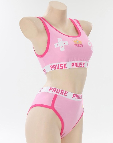 Mobbunny Women 2 Piece Lingerie Pink Peach Crop Tank Camisole and Panty Sets Yoga Outfits Sports loungewear Bralette Set